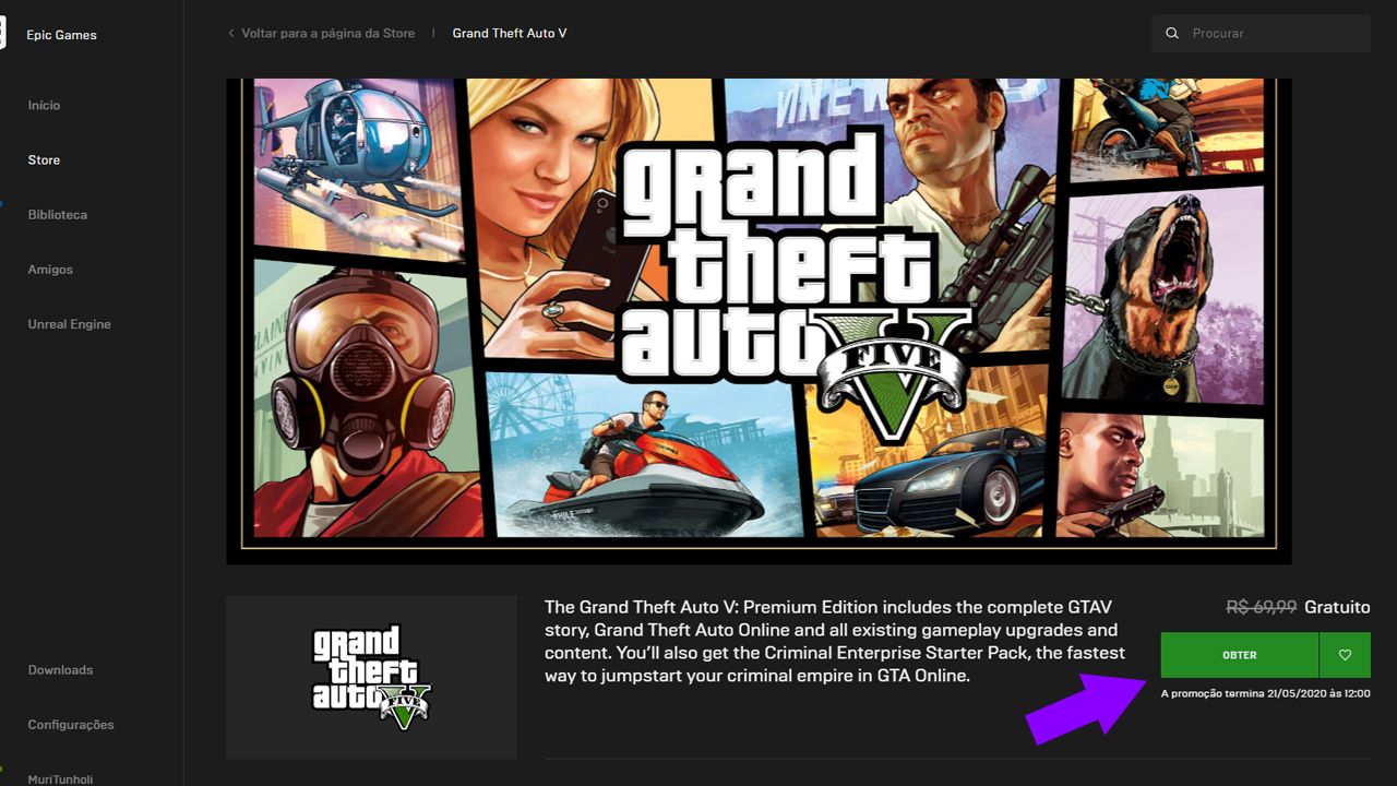 GTA 5 fica grátis no PC; veja como baixar pela Epic Games Store