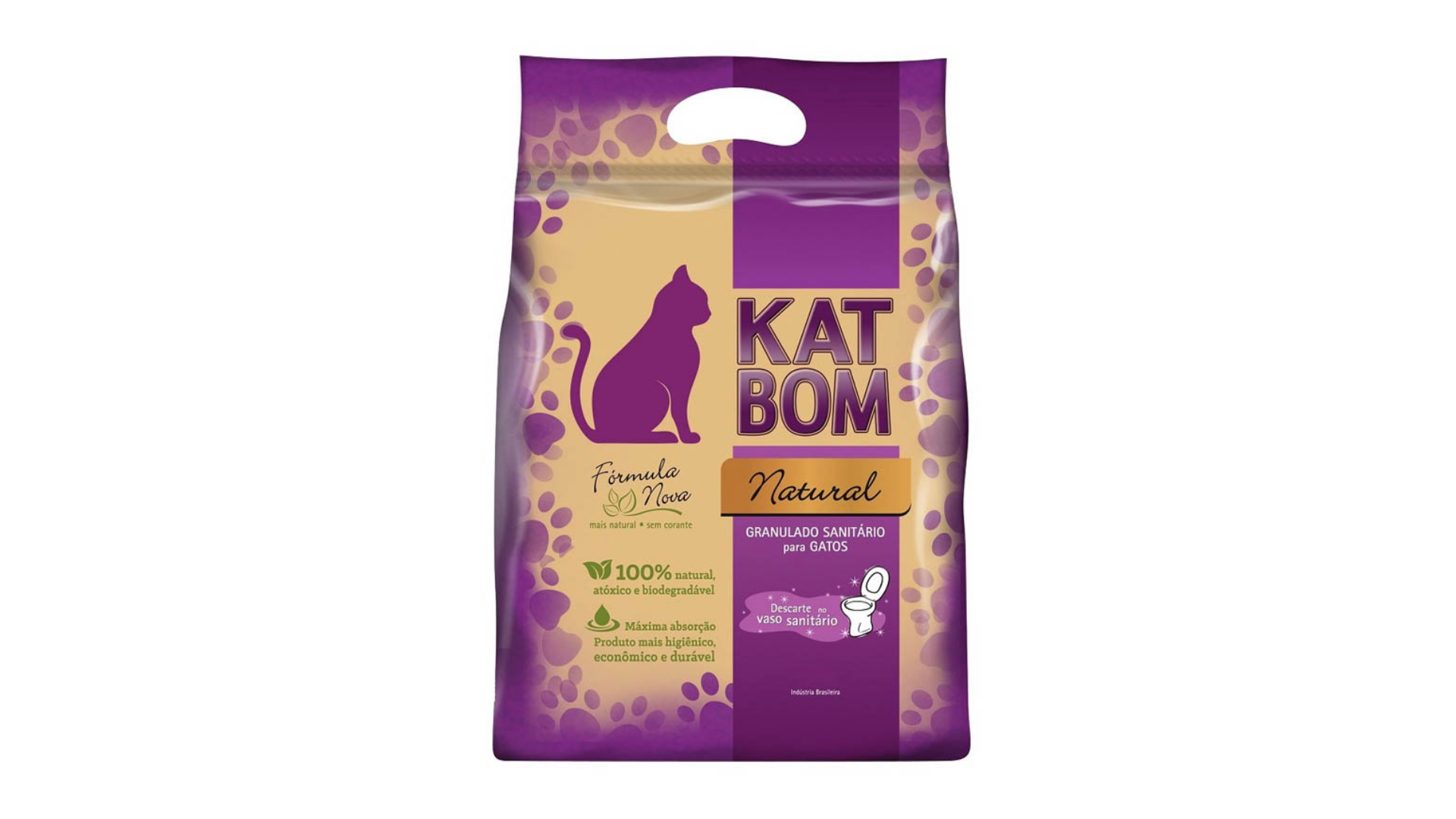 A areia para gato Kat Bom tem um eficaz poder de absorção (Imagem: Divulgação/Kat Bom)