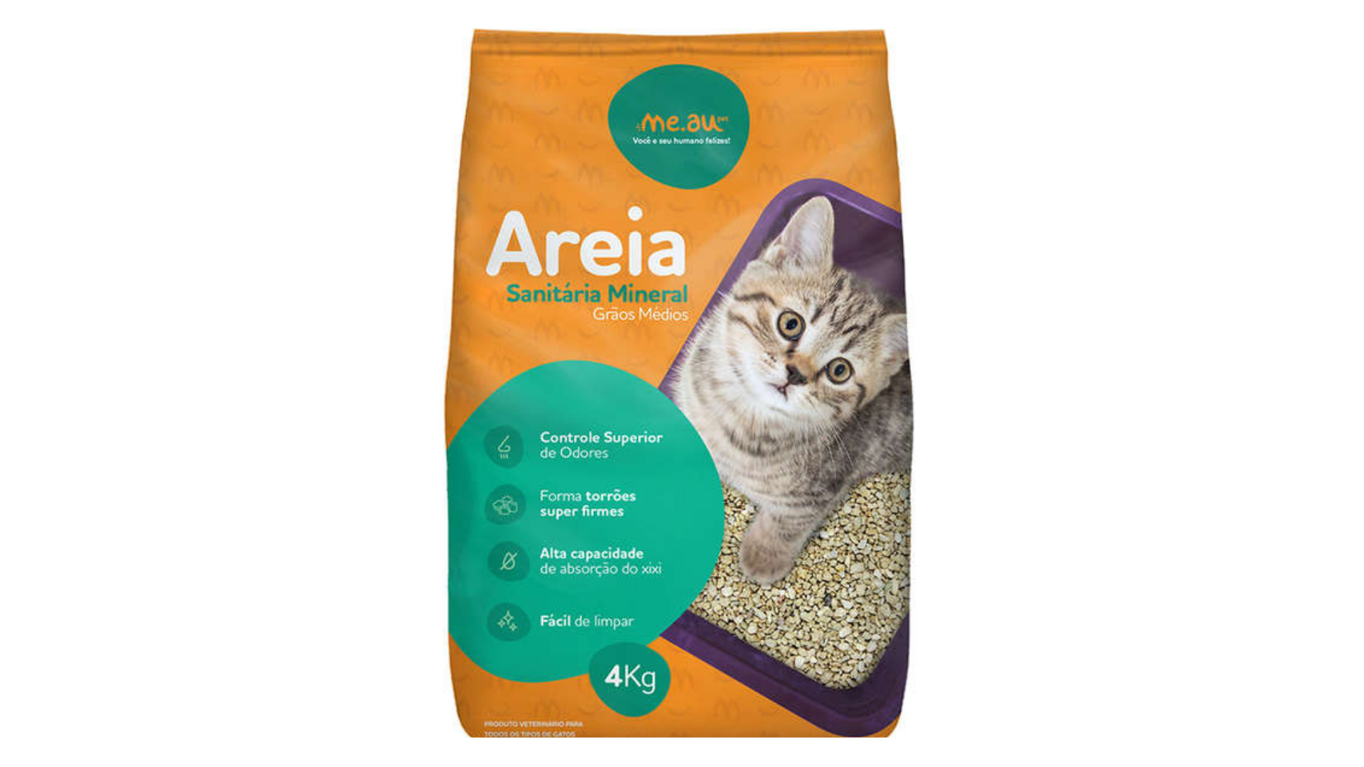 A areia para gato Me.Au Pet controla o odor da urina (Imagem: Divulgação/Me.Au)