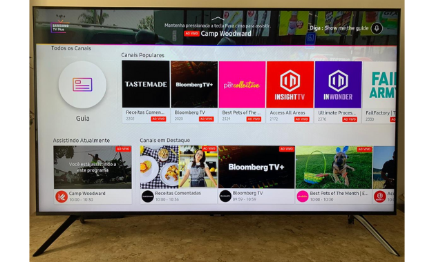 Samsung TV Plus é o streaming da marca sul coreana e traz Tastemade, Bloomberg TV e outros conteúdos (Imagem: Maria Paula Bruno/Zoom)