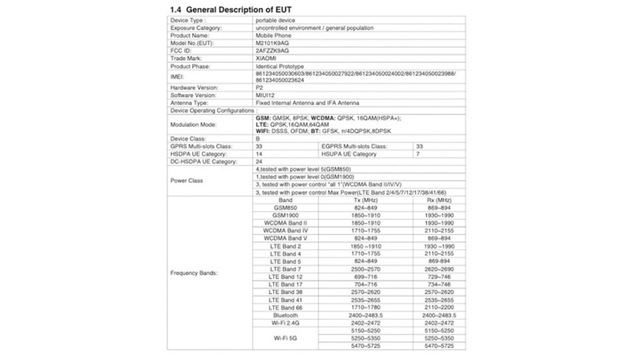 Certificação do Mi 11 Lite no FCC (Foto: Divulgação/FCC/TuttorAndroid)