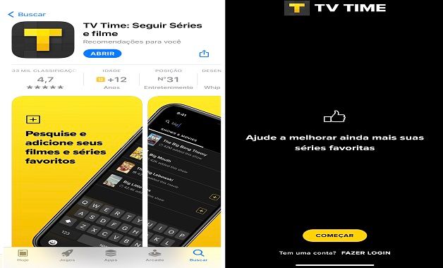 O TV Time está disponível para download nos sistemas Android e IOS (Imagem: Captura de tela/Zoom)