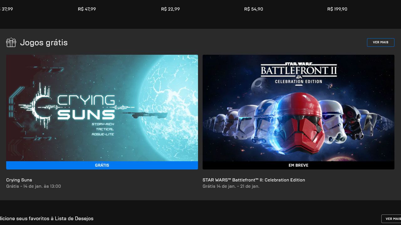 Star Wars Battlefront 2 grátis na Epic Games Store: saiba como baixar -  DeUmZoom