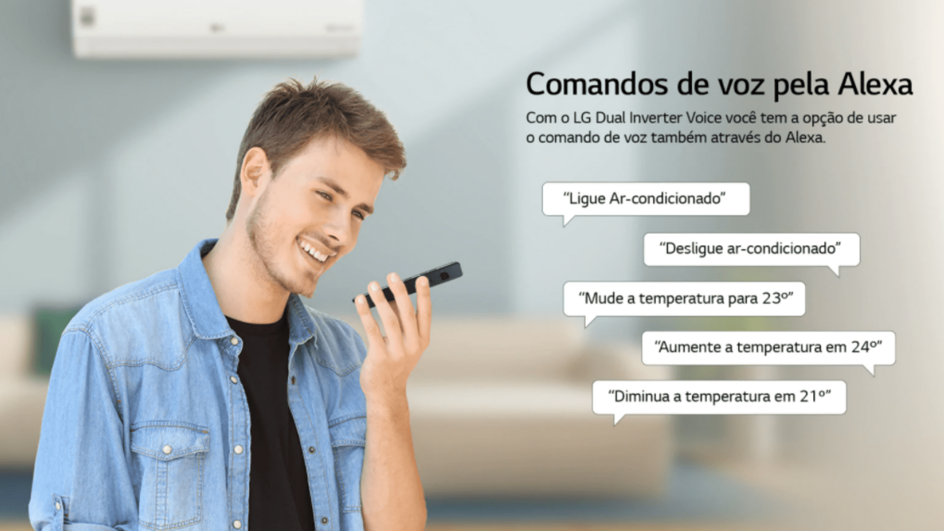 A linha LG Dual Inverter Voice responde a comandos de voz (Foto: Divulgação/LG)