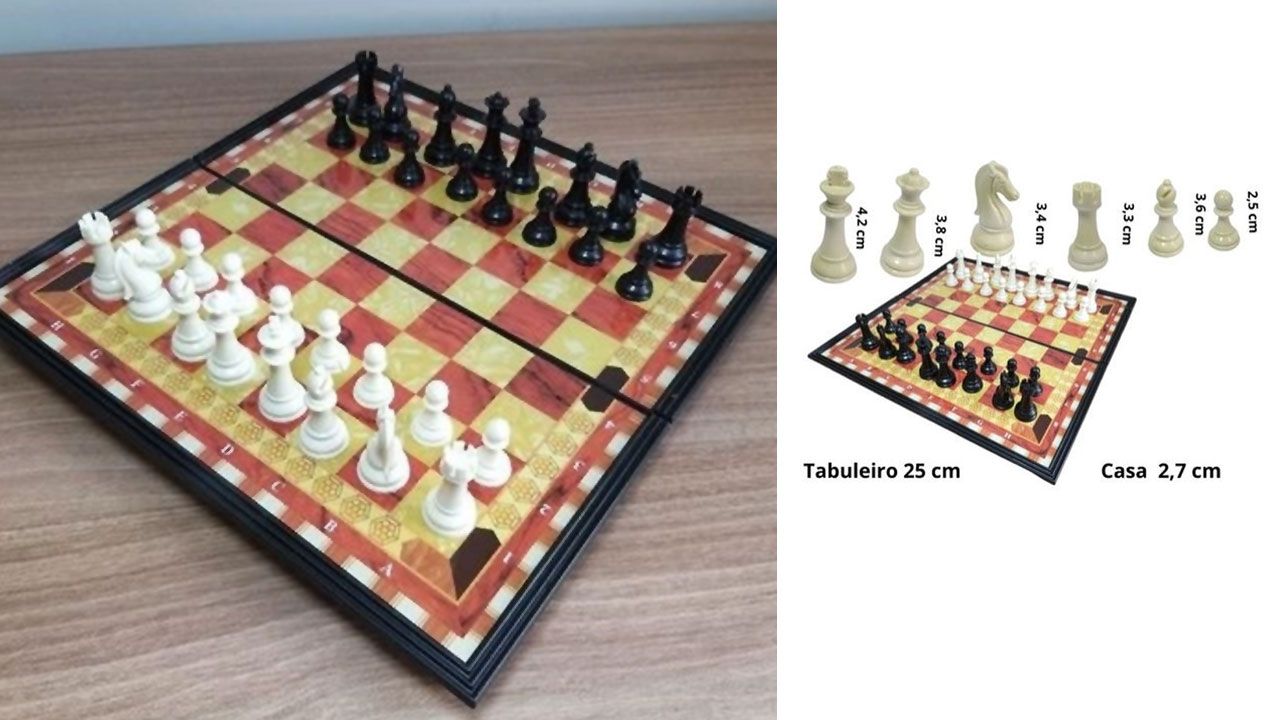 Jogo De Xadrez Com Tabuleiro Peças De Vidro 20 X 20 Cm em Promoção na  Americanas