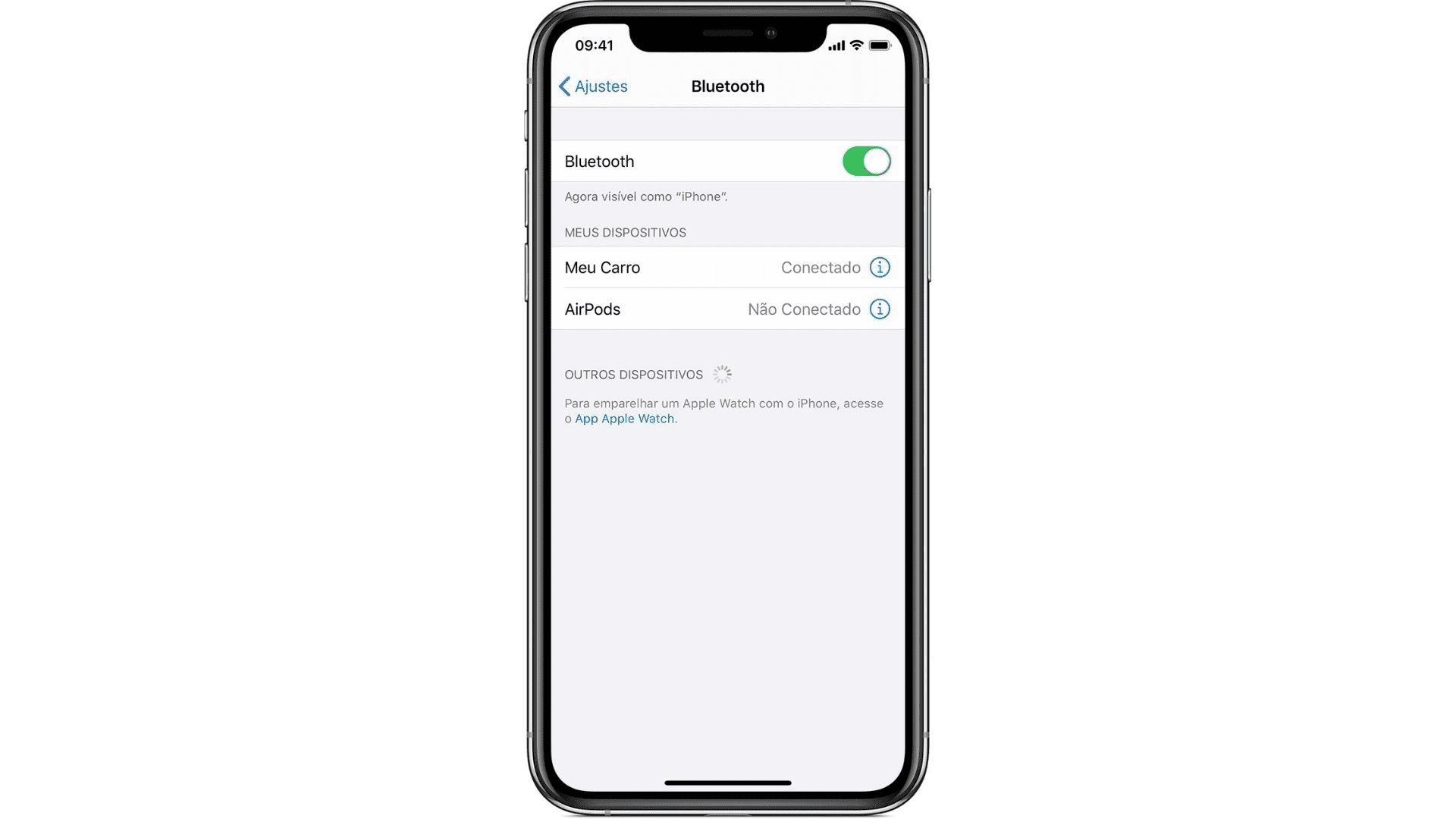Como conectar fone Bluetooth no celular: com os Air Pods ou outros fones de ouvido detectados, basta clicar no nome (Foto: Reprodução/Apple)