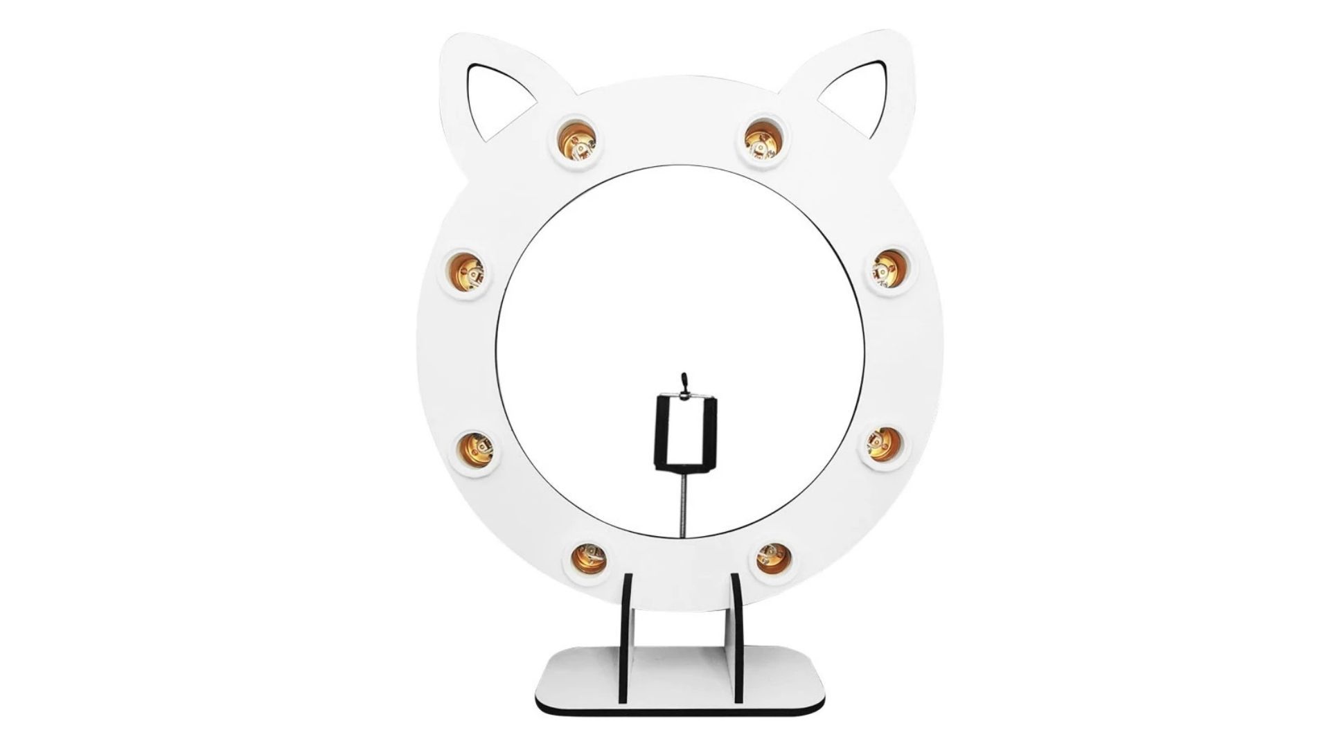 Ring light de mesa tem bocais para colocar lâmpadas (Foto: MongArte Laser/Casa Ring Light)