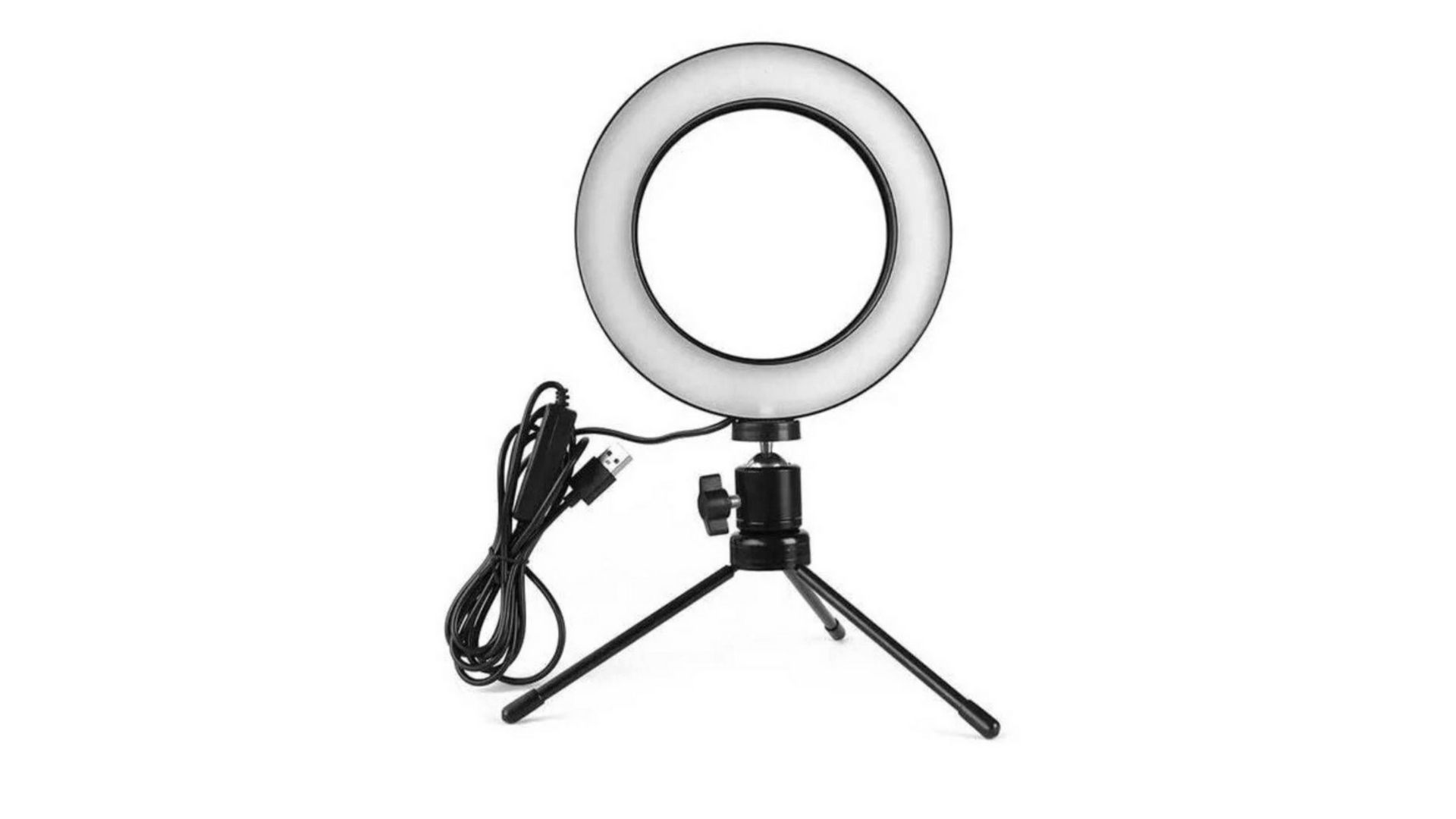 Tripé de mesa com ring light permite ajustar intensidade da luz (Foto: Divulgação/Estary Shop)