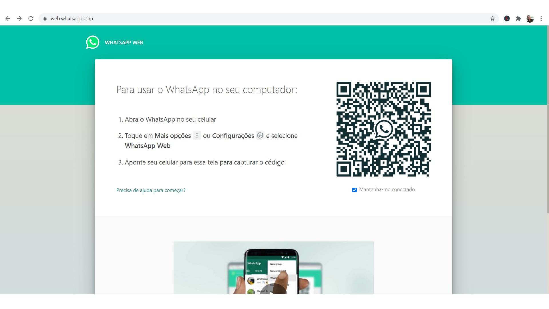 Como instalar o WhatsApp no notebook: versão web roda no navegador (Foto: Reprodução/Zoom)