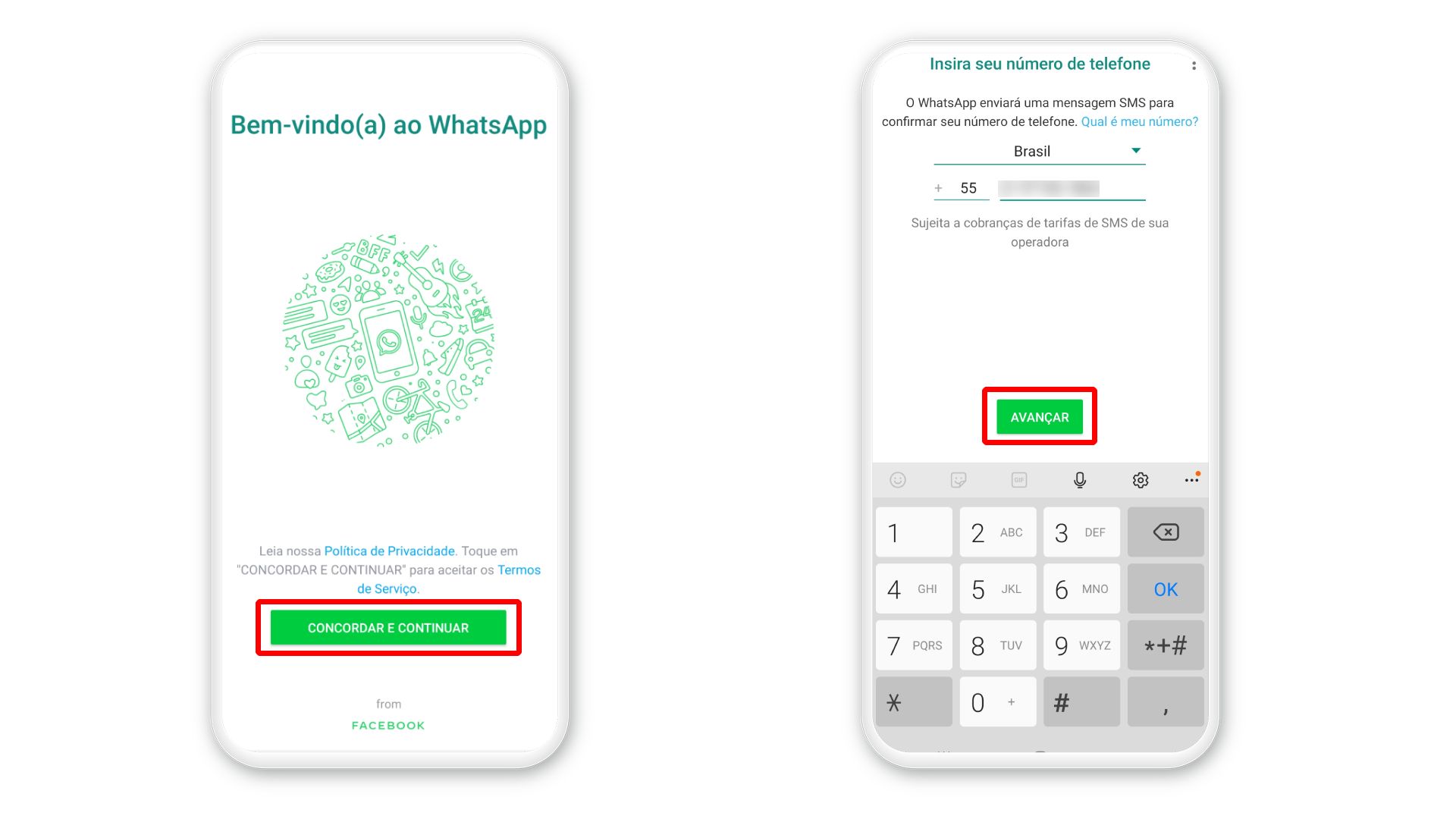 Como instalar o WhatsApp: após o download, é preciso configurar sua conta (Foto: Arte/Zoom)