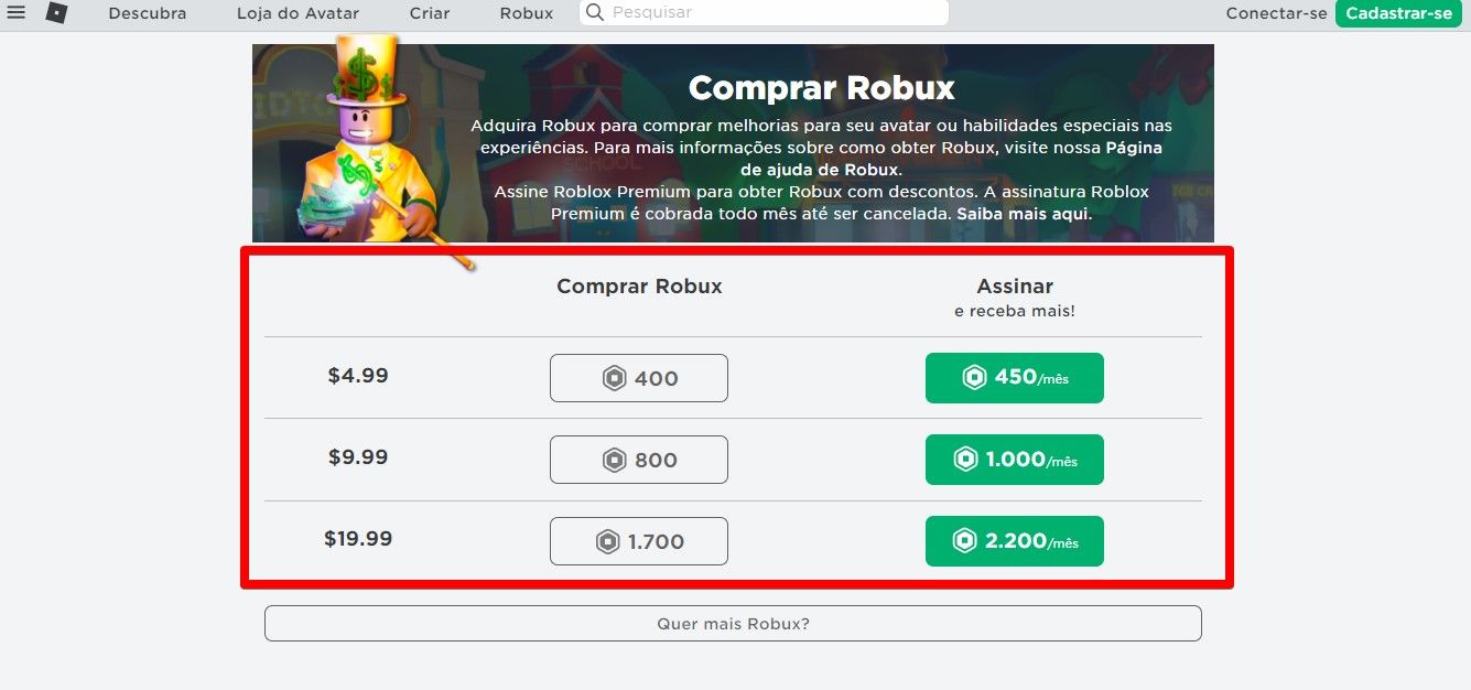 Como ganhar Robux de graça ou pagando no Roblox