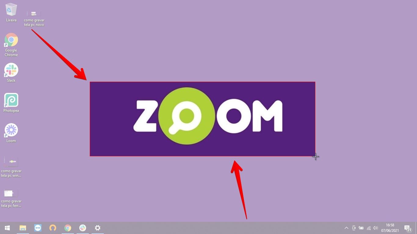 A parte colorida da imagem é a área que arrastamos com o mouse e selecionamos para capturar (Fonte: Reprodução/Zoom)