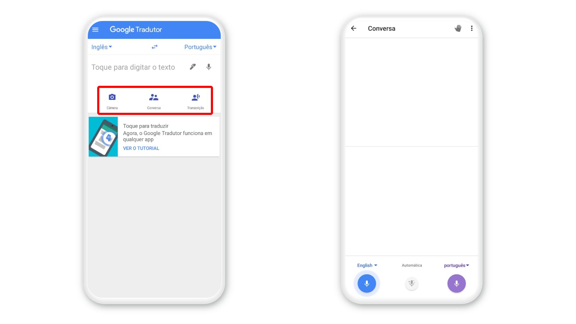 Recurso do Google Tradutor traduz conversas em tempo real (Foto: Arte/Zoom)