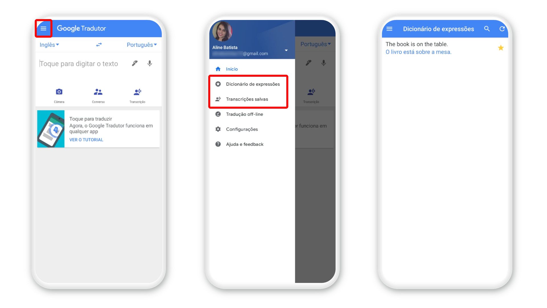 Google Tradutor salva suas traduções favoritas e transcrições (Foto: Arte/Zoom)