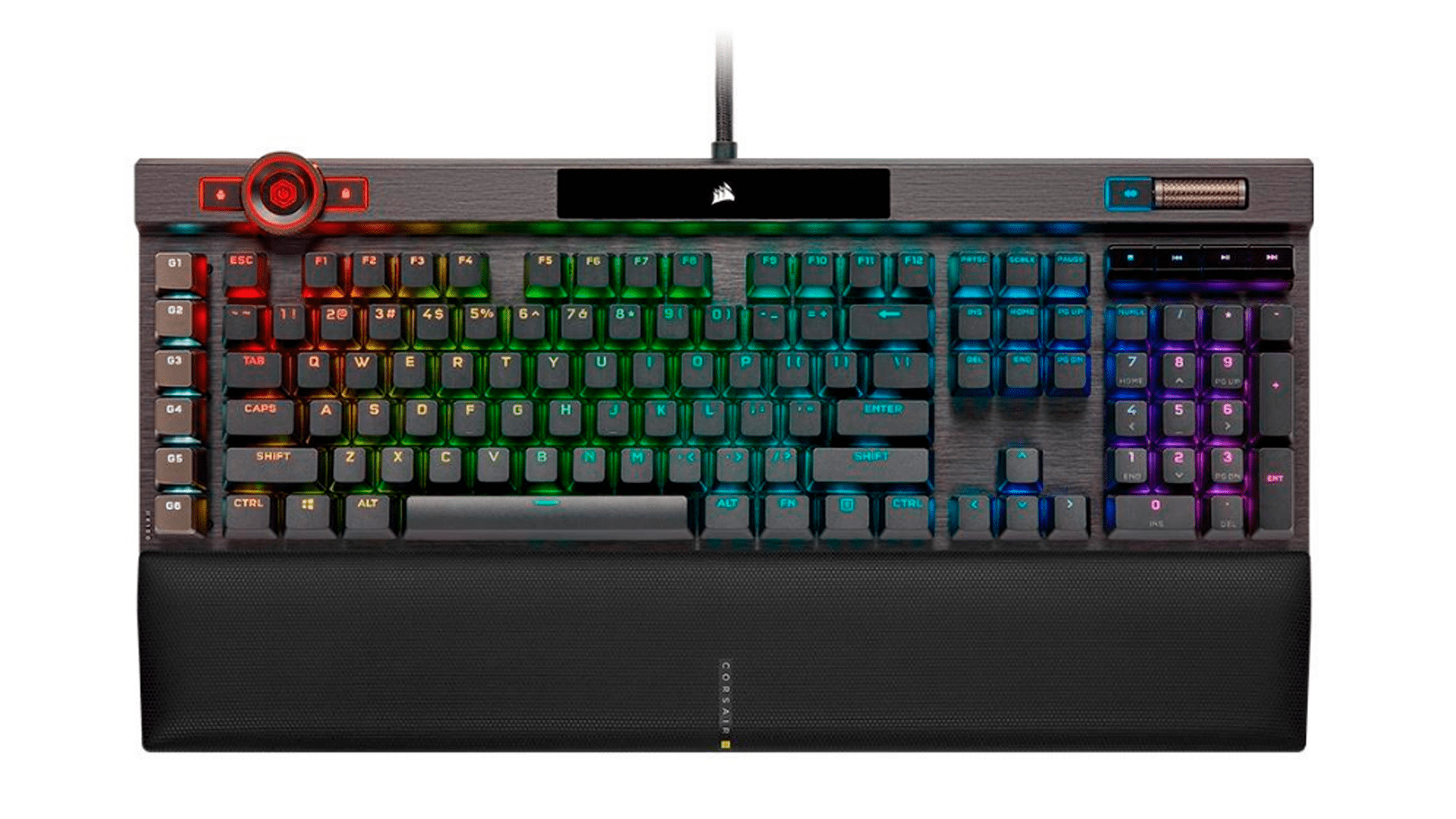 Lançamento no Brasil, o teclado Corsair K100 Optical RGB (Ch-912A014-Na) chama atenção (Foto: Divulgação/Corsair)