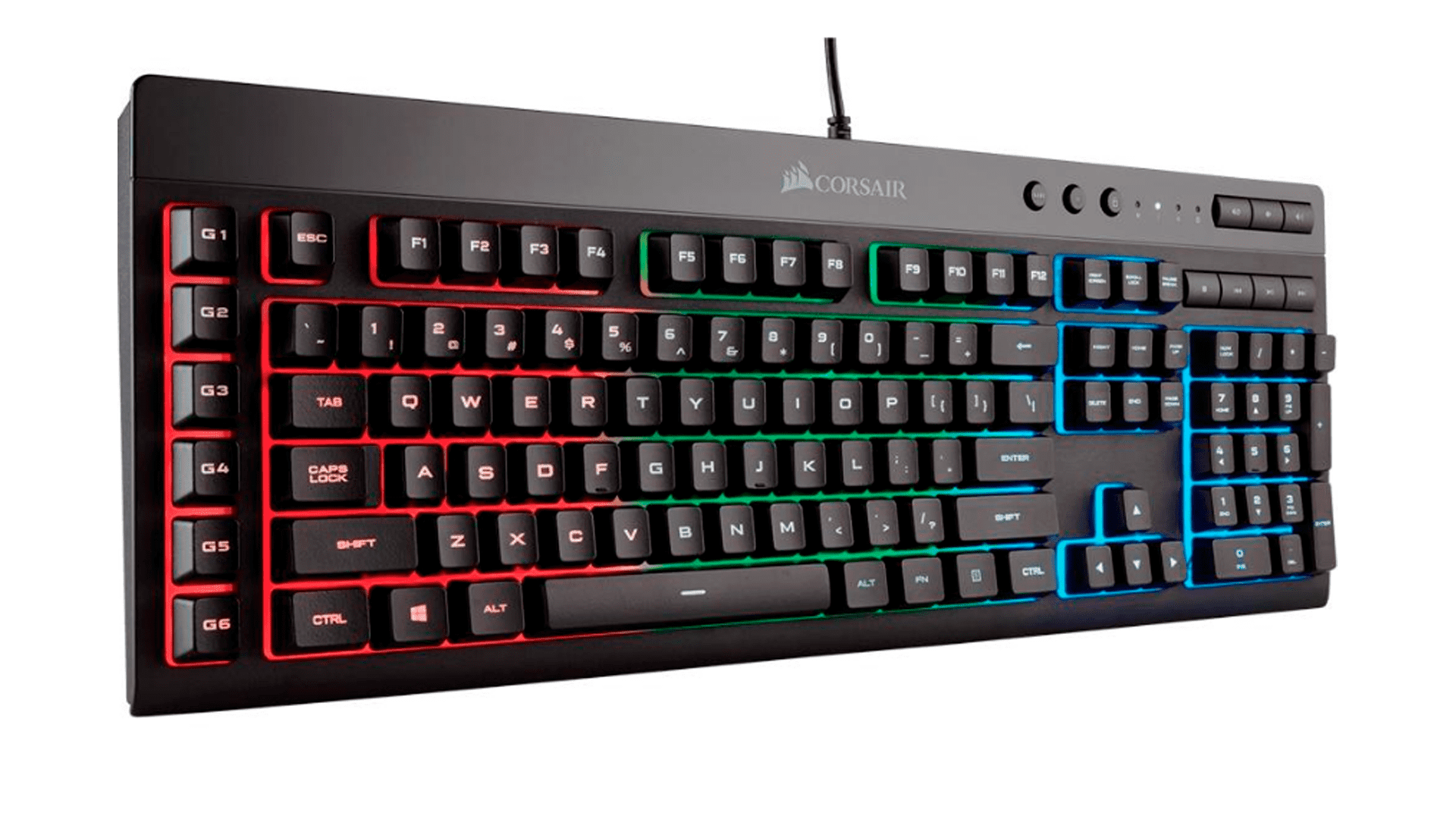 Diversos botões para funções são o destaque no teclado K55 RGB da Corsair (Foto: Divulgação/Corsair)