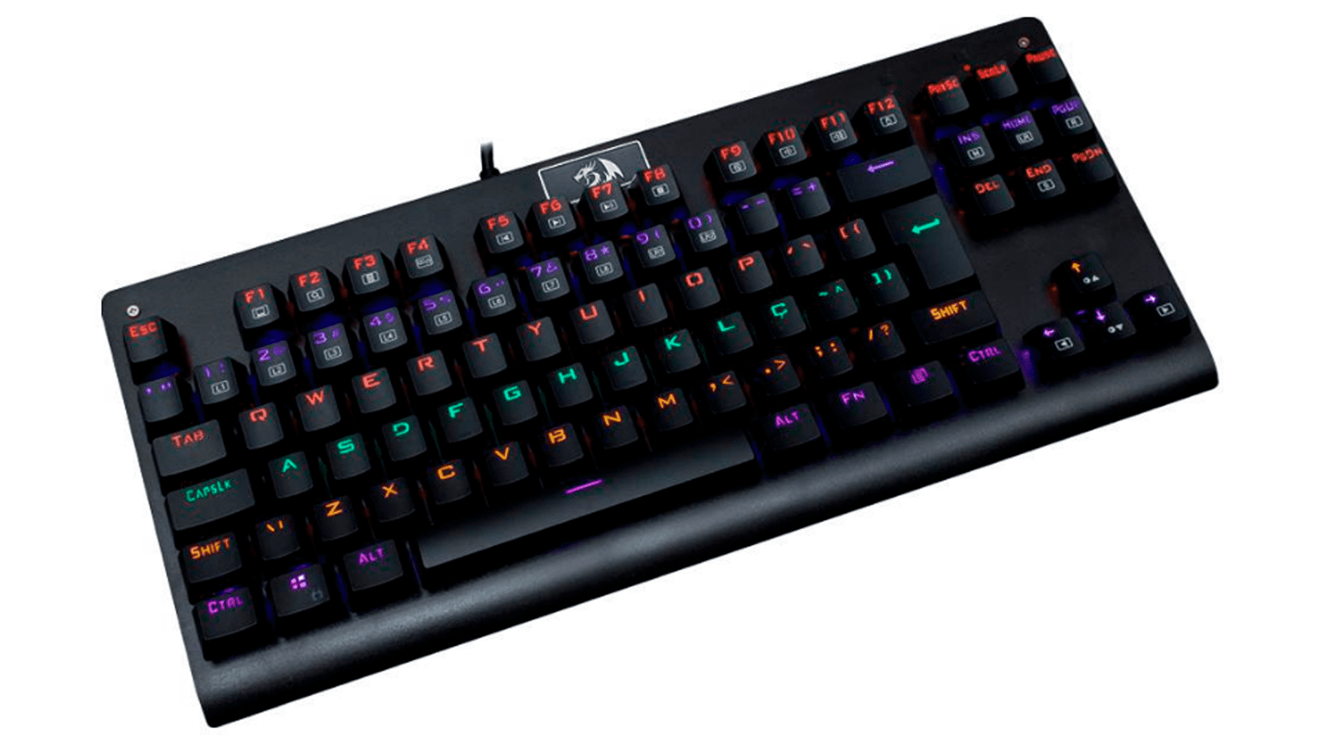 O teclado mecânico Redragon Dark Avenger Outemu Blue Rainbow é uma excelente opção custo-benefício (Foto: Divulgação/Redragon)