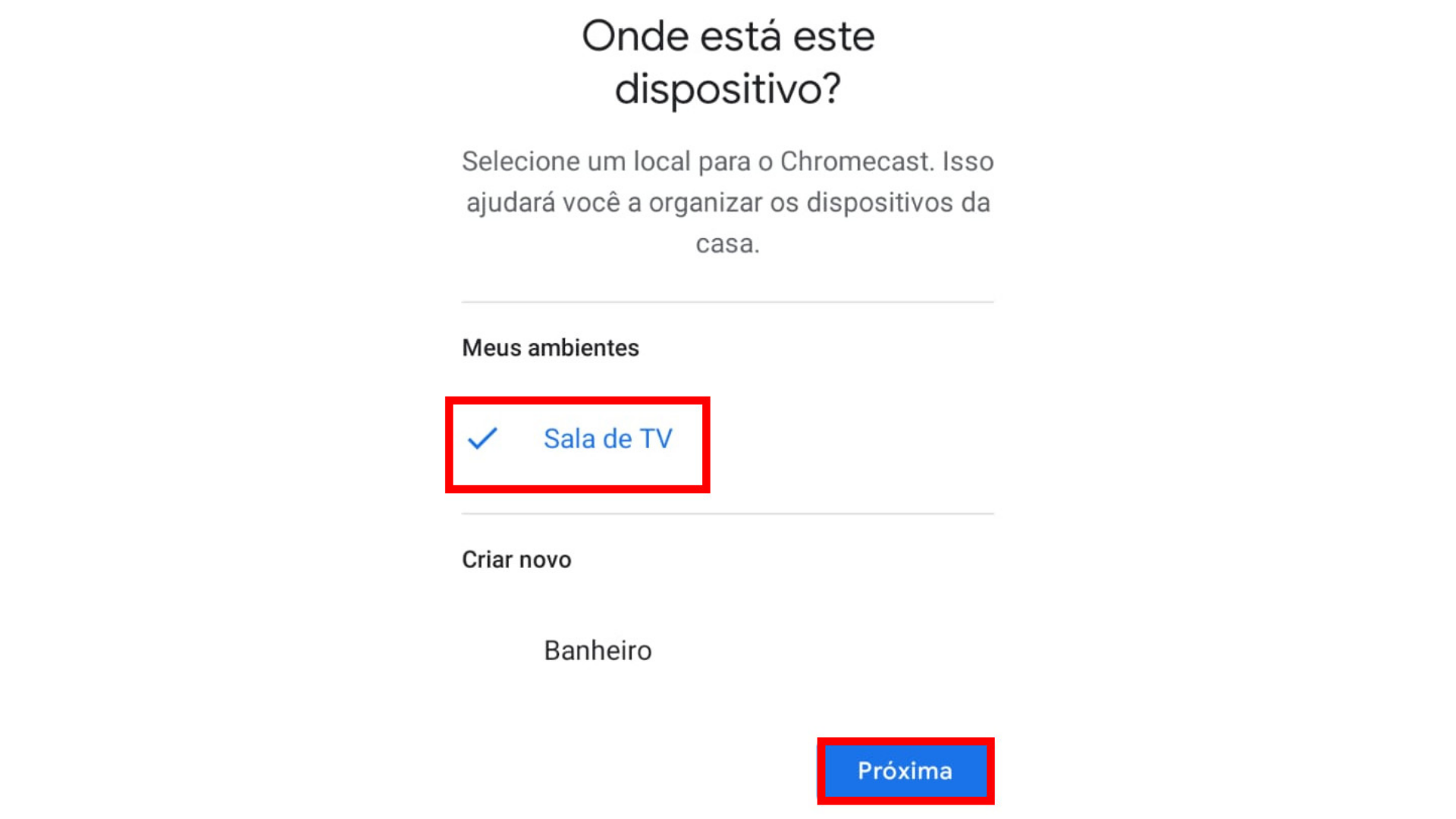 Oitavo passo para configurar Chromecast. (Imagem: Captura de tela/Chromecast)