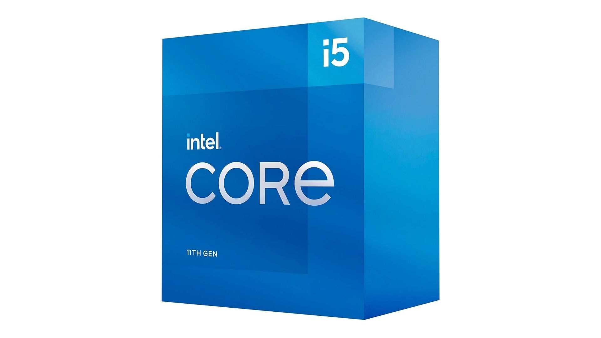 Caixa azul do processador Intel Core i5 de 11ª geração