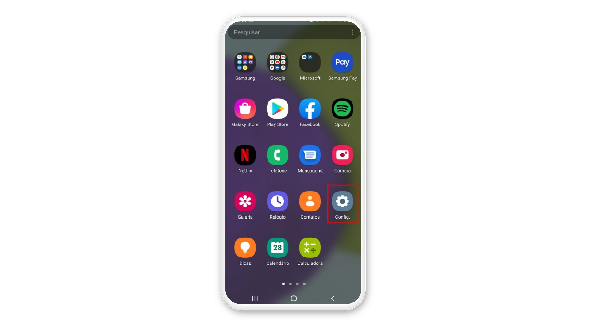 Basta digitar por "Conta Mi" na busca de configurações do seu celular. (Imagem: Reprodução)