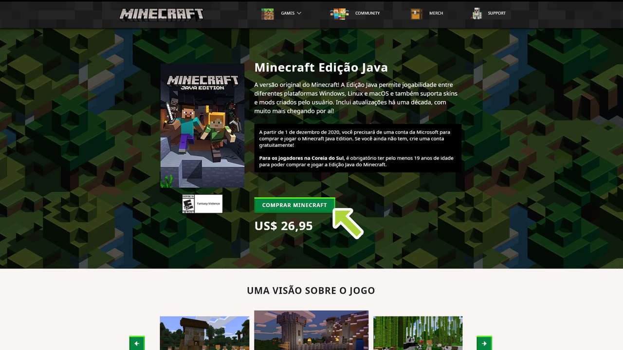 como baixar minecraft java edition