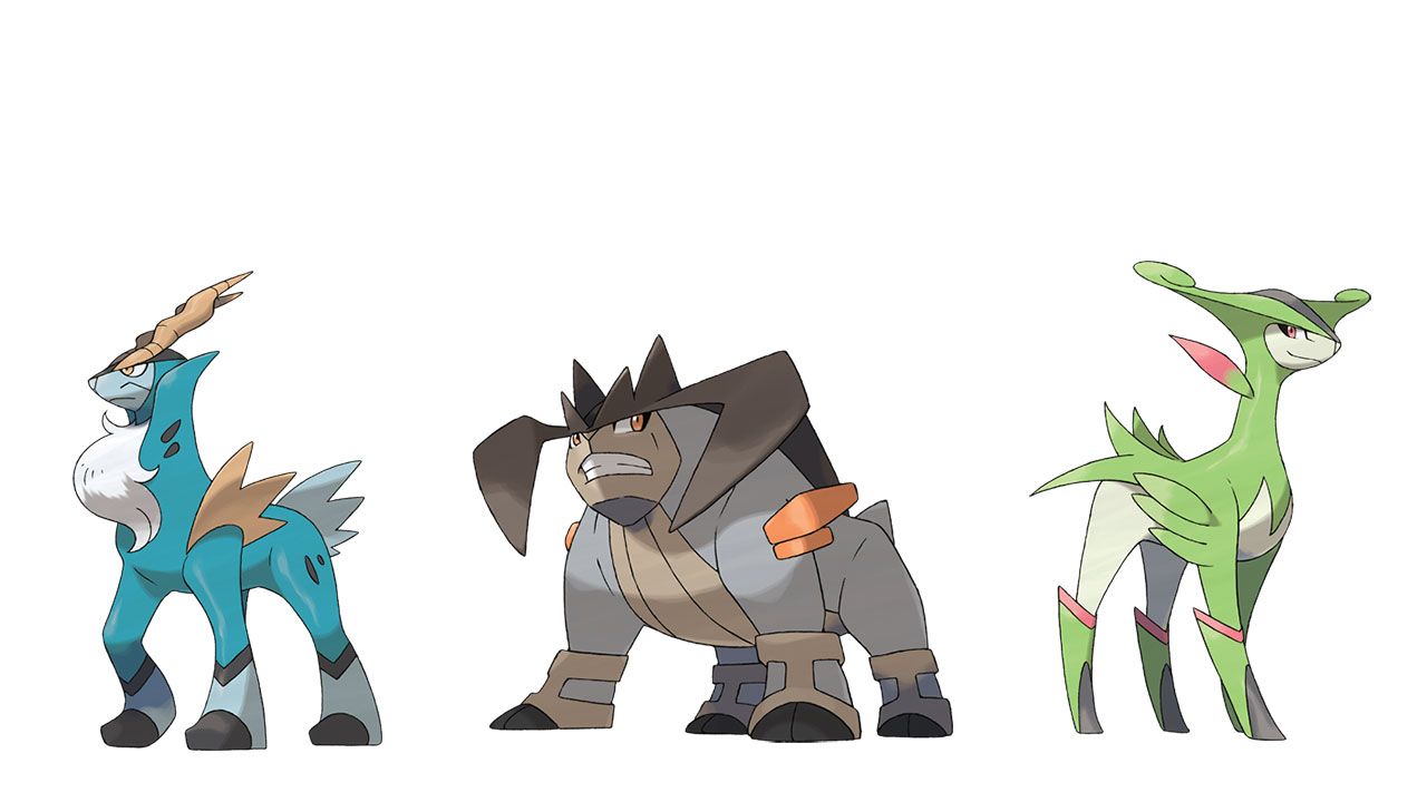 Cobalion, Terrakion, Virizion no fundo branco
