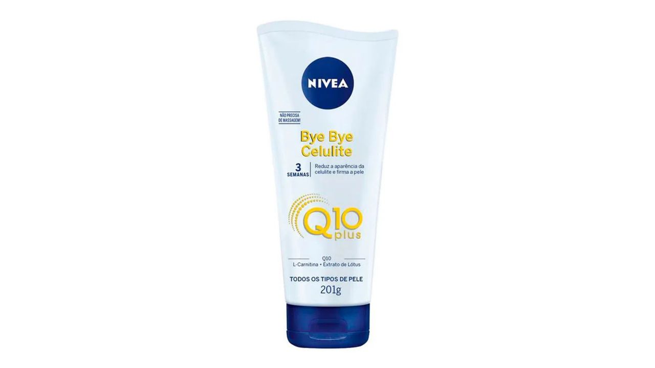 Creme para celulite Nivea Bye Bye Celulite em fundo branco.
