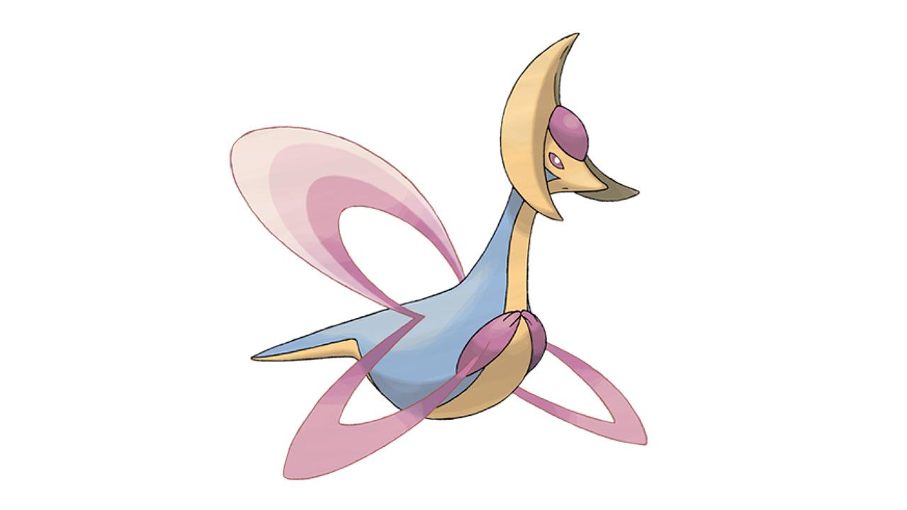Cresselia no fundo branco