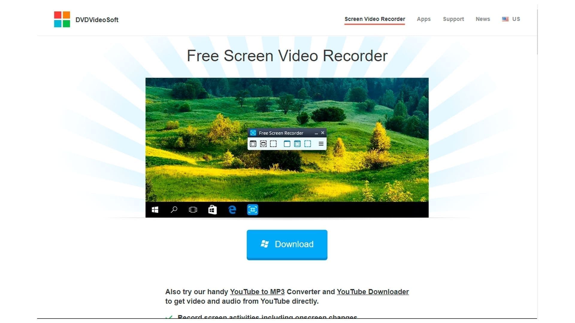 Captura do gravador de tela Free Screen Recorder