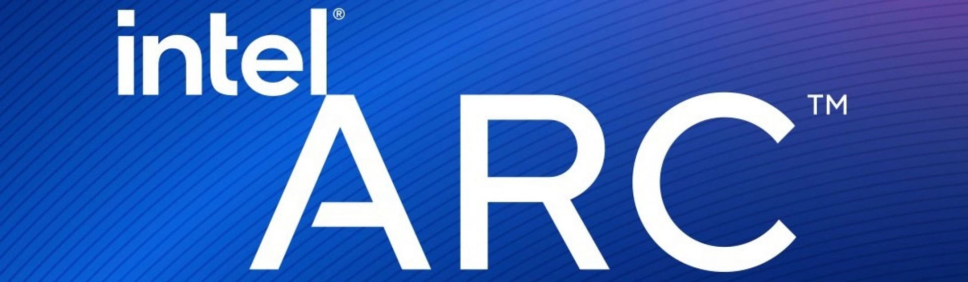 Logo Intel Arc no fundo azul