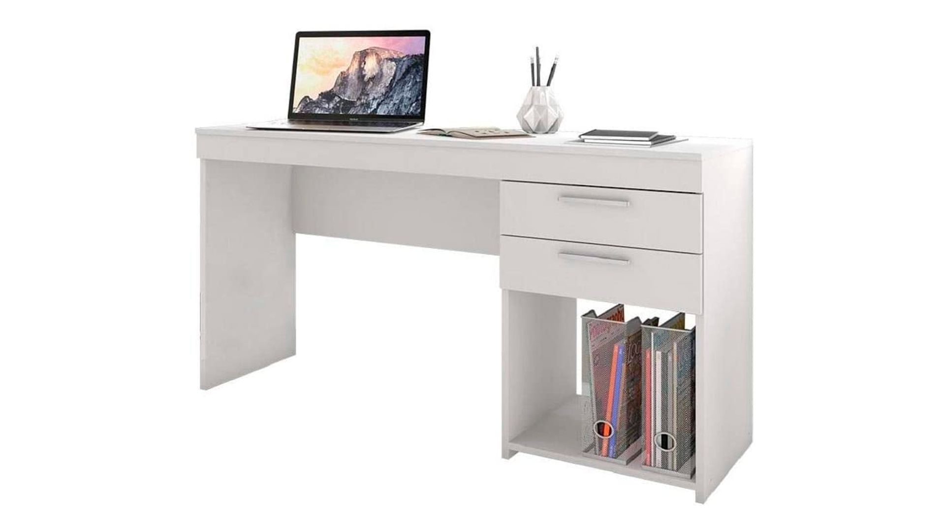Mesa para Computador Office 2 GV Branca em fundo branco