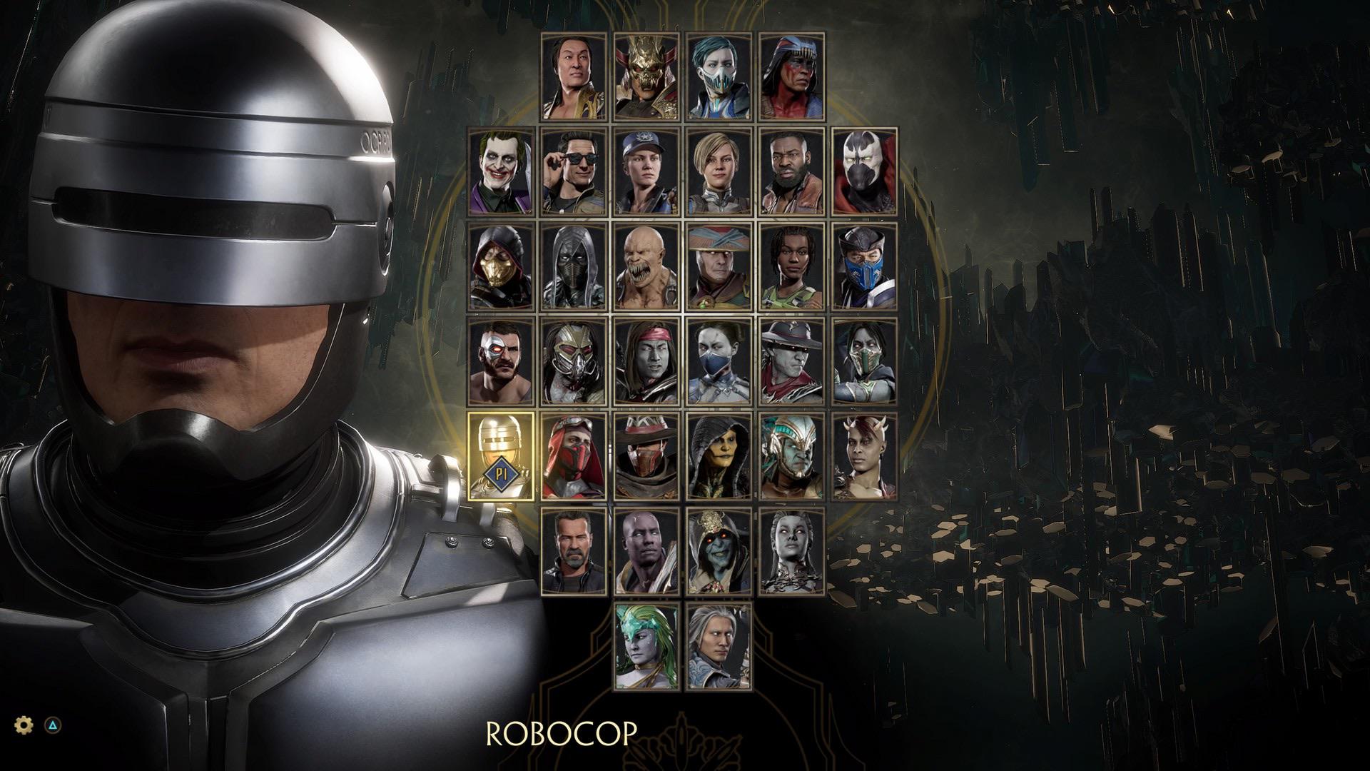Tela de seleção de personagens em Mortal Kombat 11