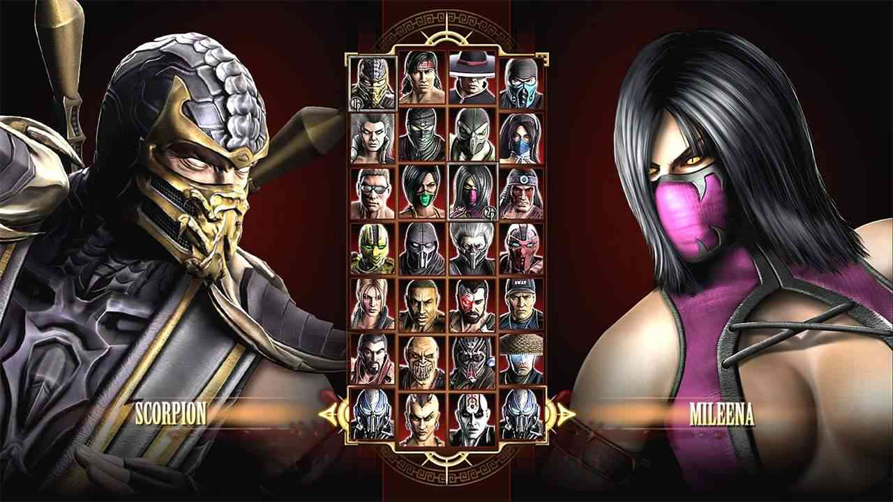 Tela de seleção de personagens em Mortal Kombat (2011)