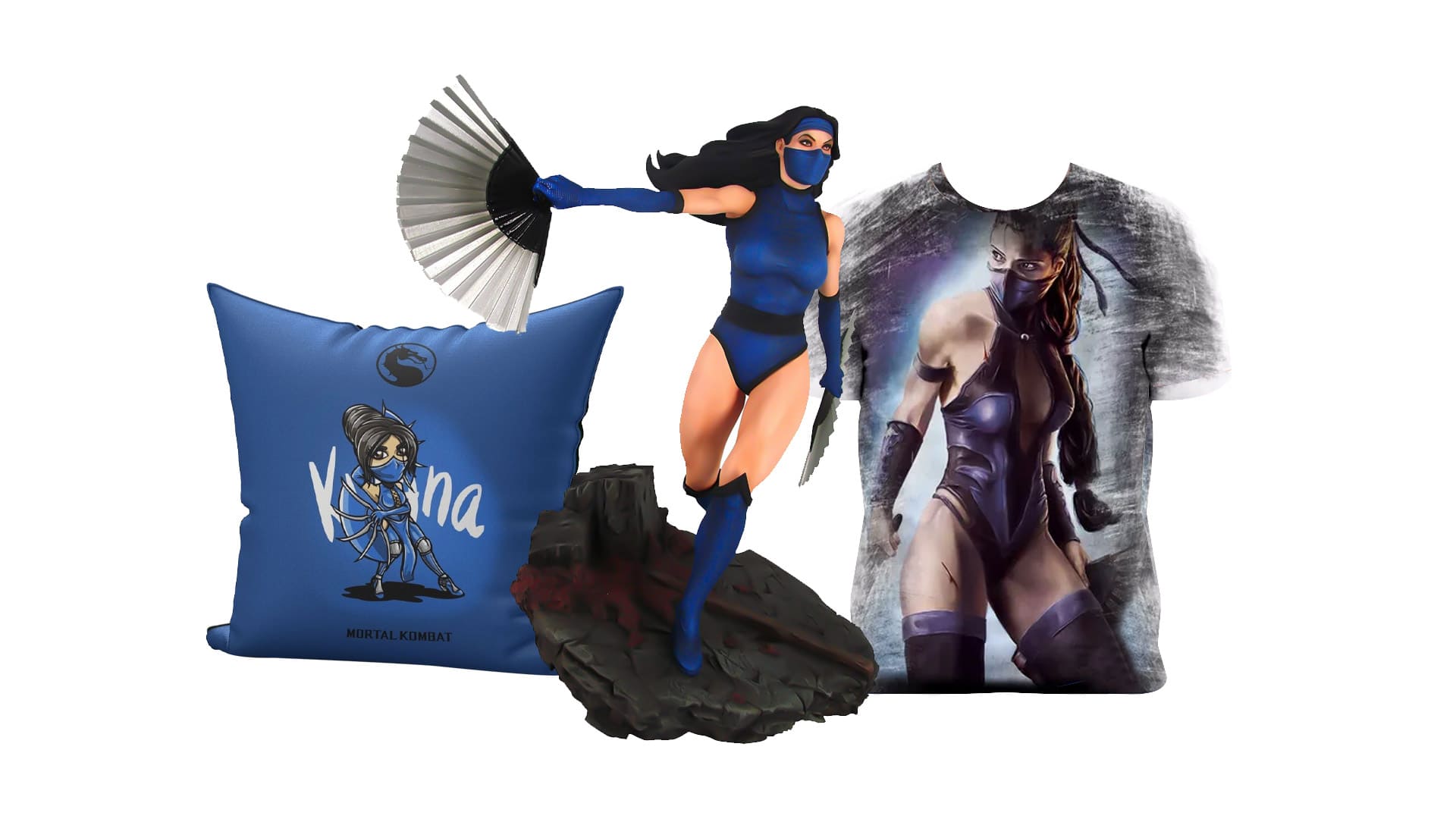 Produtos e colecionáveis estrelados pela personagem Kitana de Mortal Kombat
