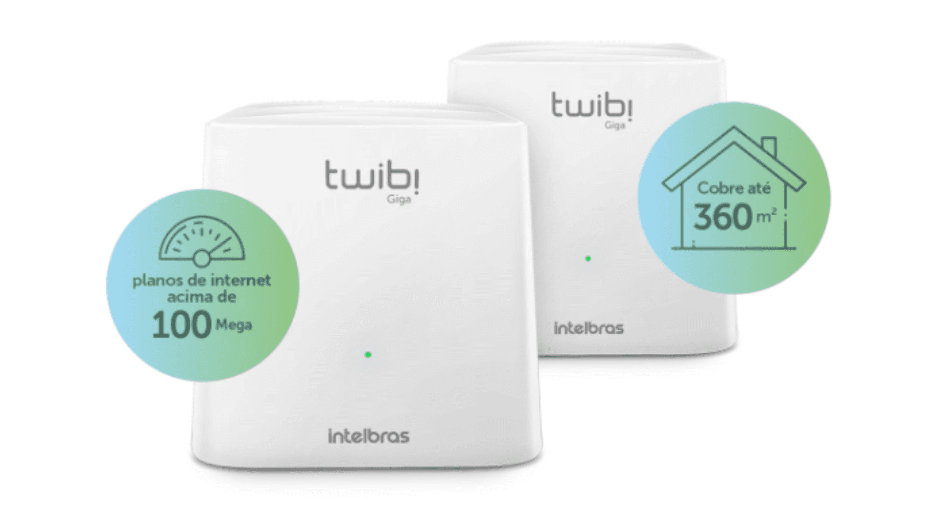Roteador Intelbras Twibi Giga AC 1200 branco no fundo branco