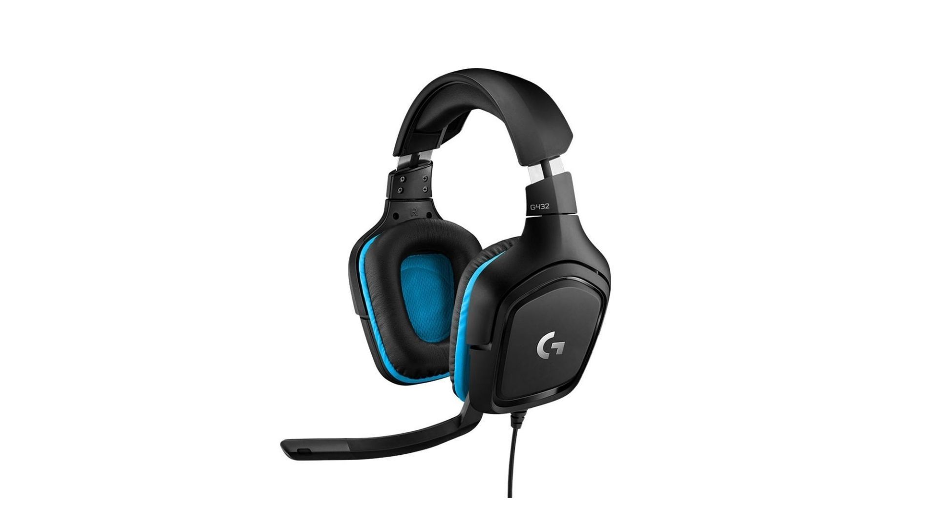 TAG Alt: Headset Logitech G432 em tons de preto e azul