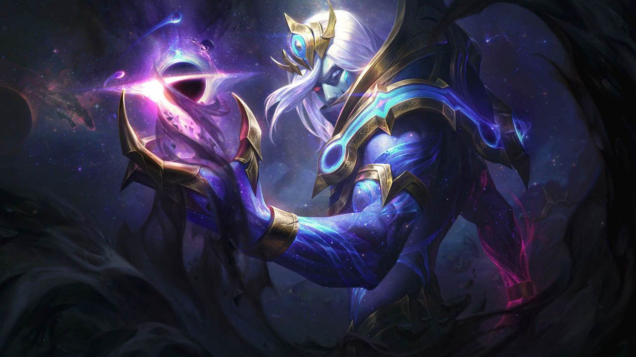 LoL skin Vladimir Devorador Cósmico mostrando seu poder