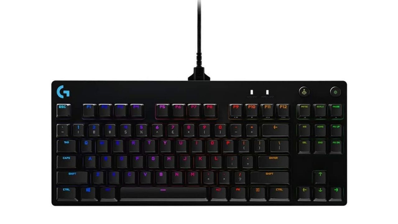 Teclado gamer mecânico Logitech G PRO com iluminação RGB