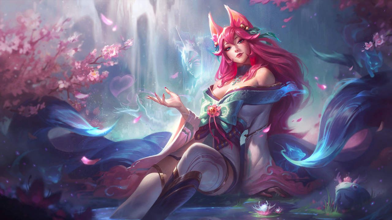 LoL skin da personagem Ahri em evento Florescer Espiritual