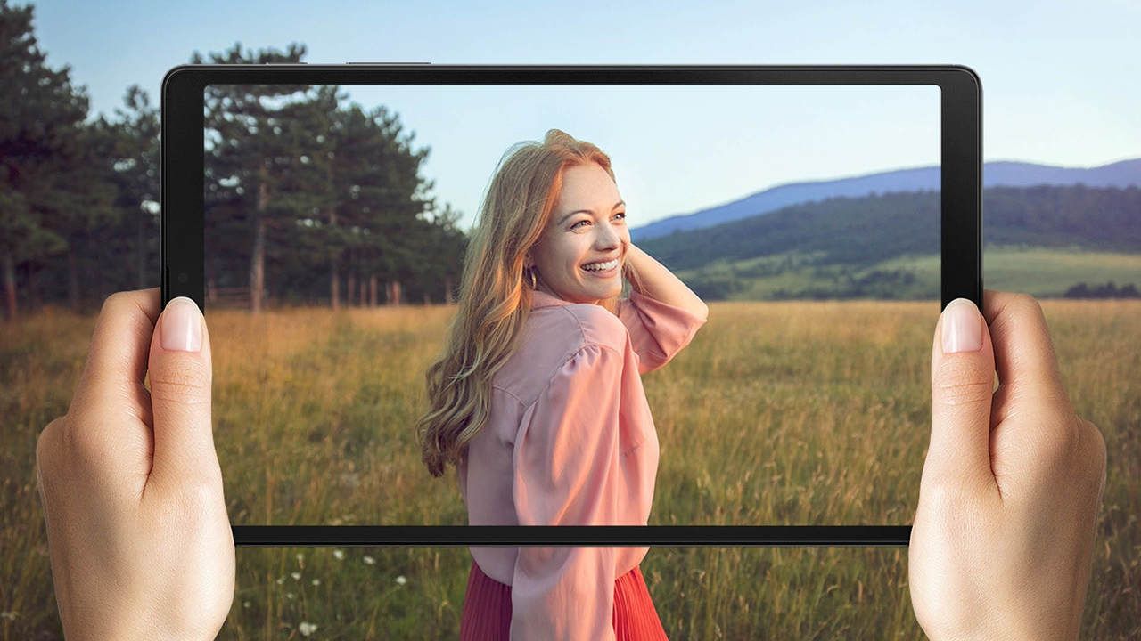 Imagem que destaca a tela do Galaxy Tab A7 Lite