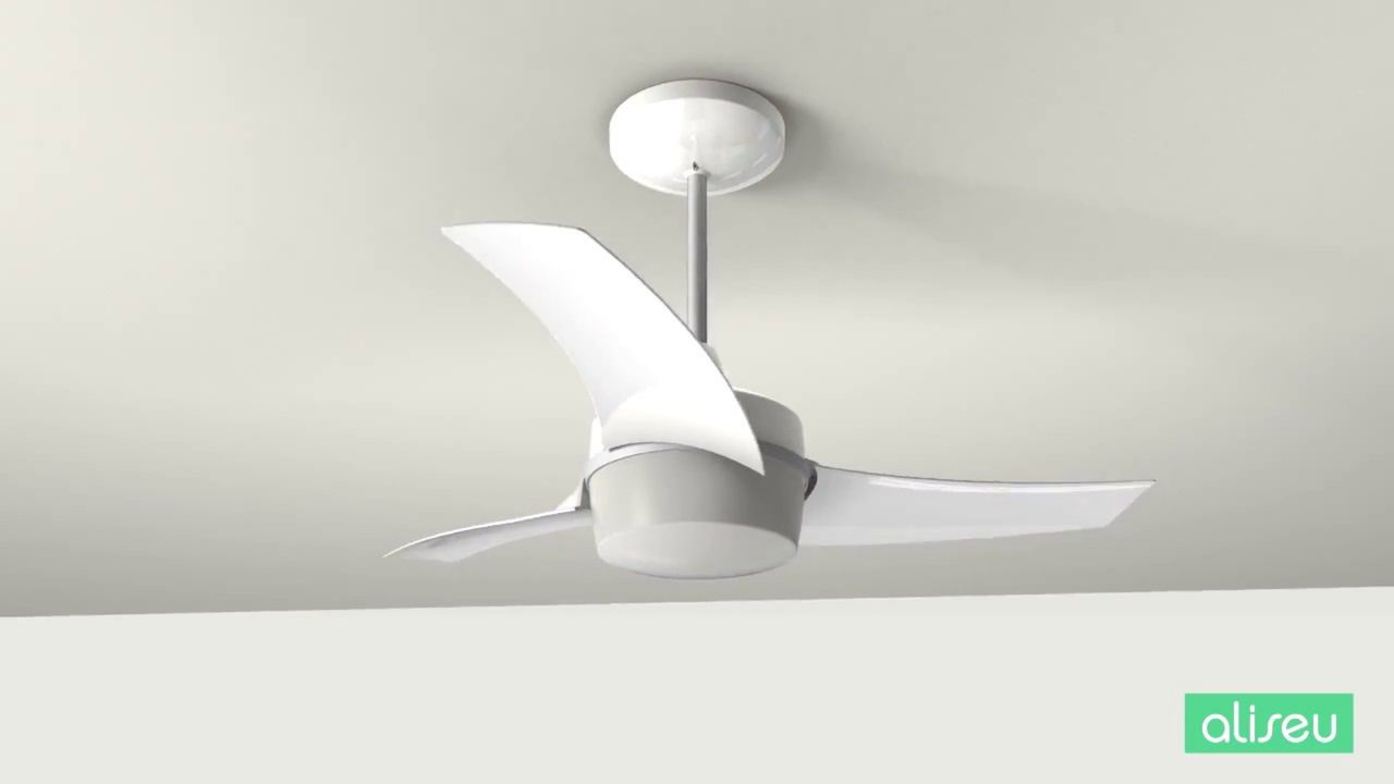 Ventildor Aliseu Wave branco instalado em teto branco