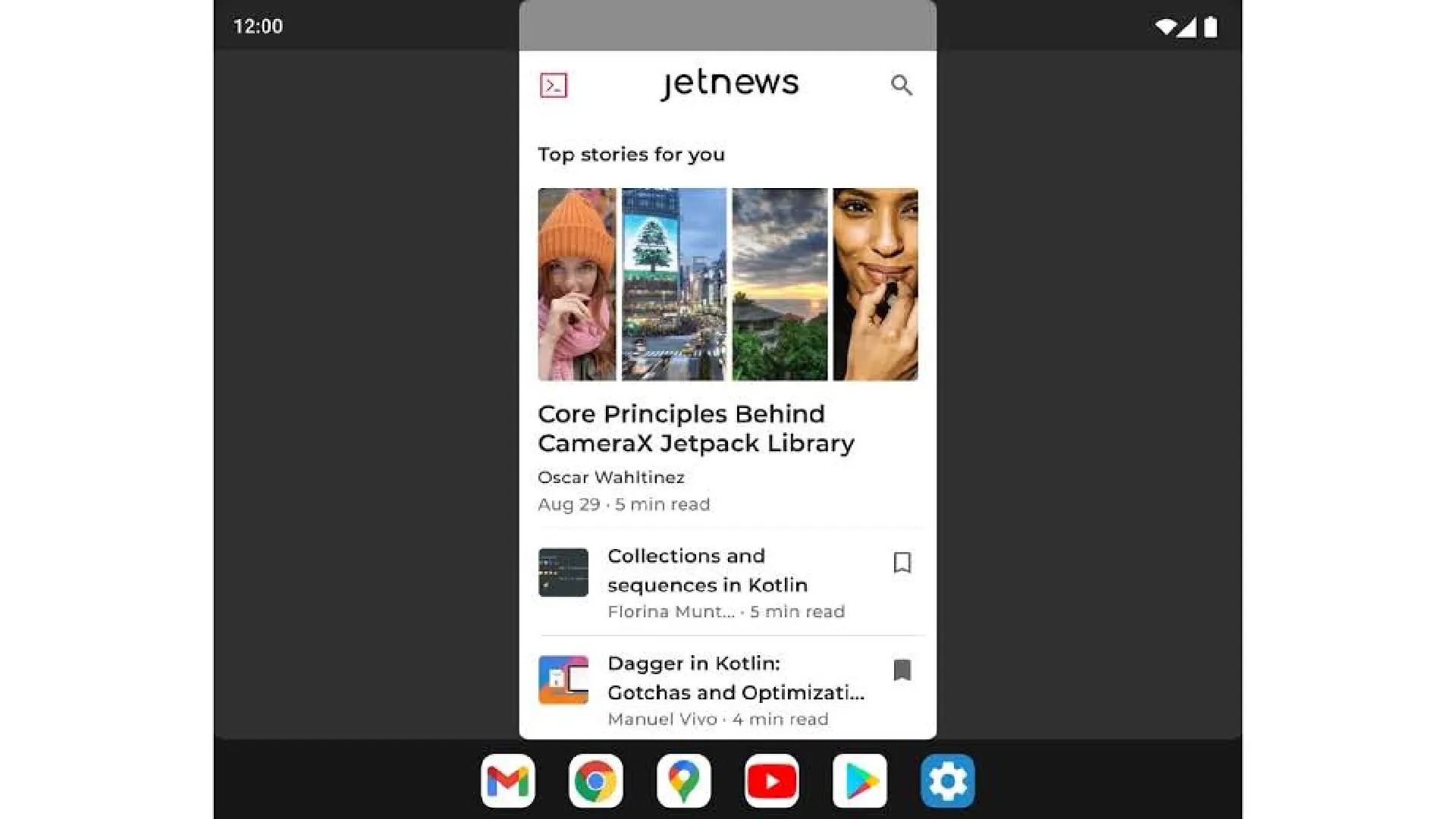 Tela do Android 12L mostrando a nova barra de tarefas