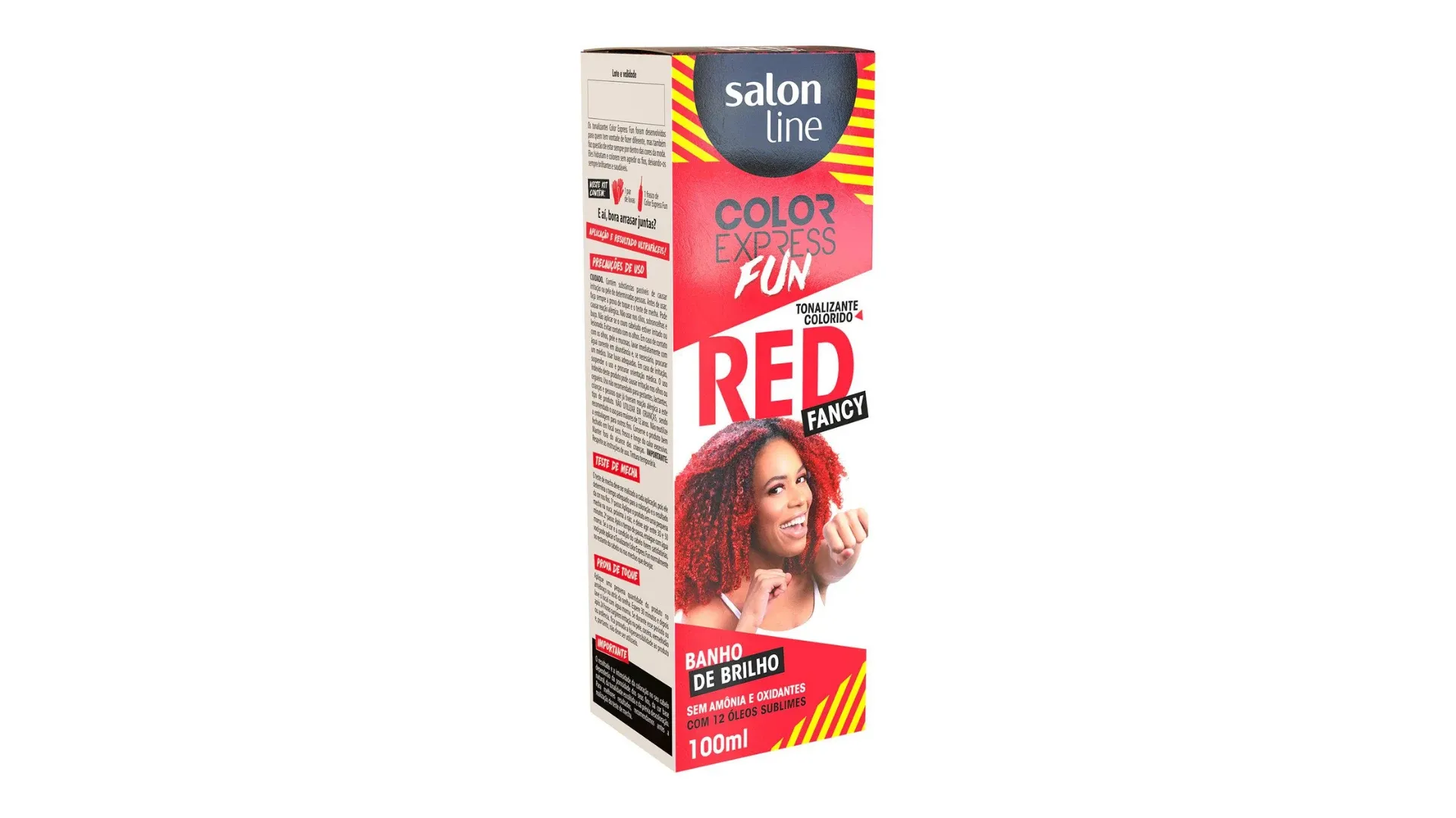 Embalagem vermelha com detalhes em branco