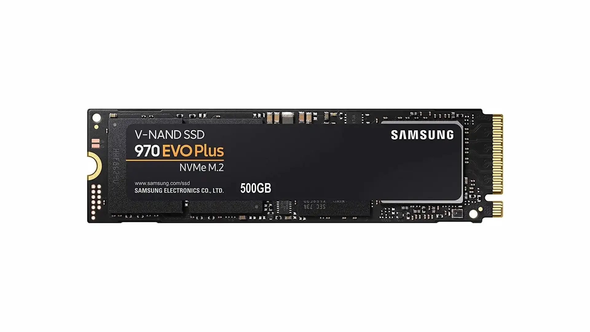 SSD M.2 2280 Samsung 970 EVO Plus 500GB no fundo branco