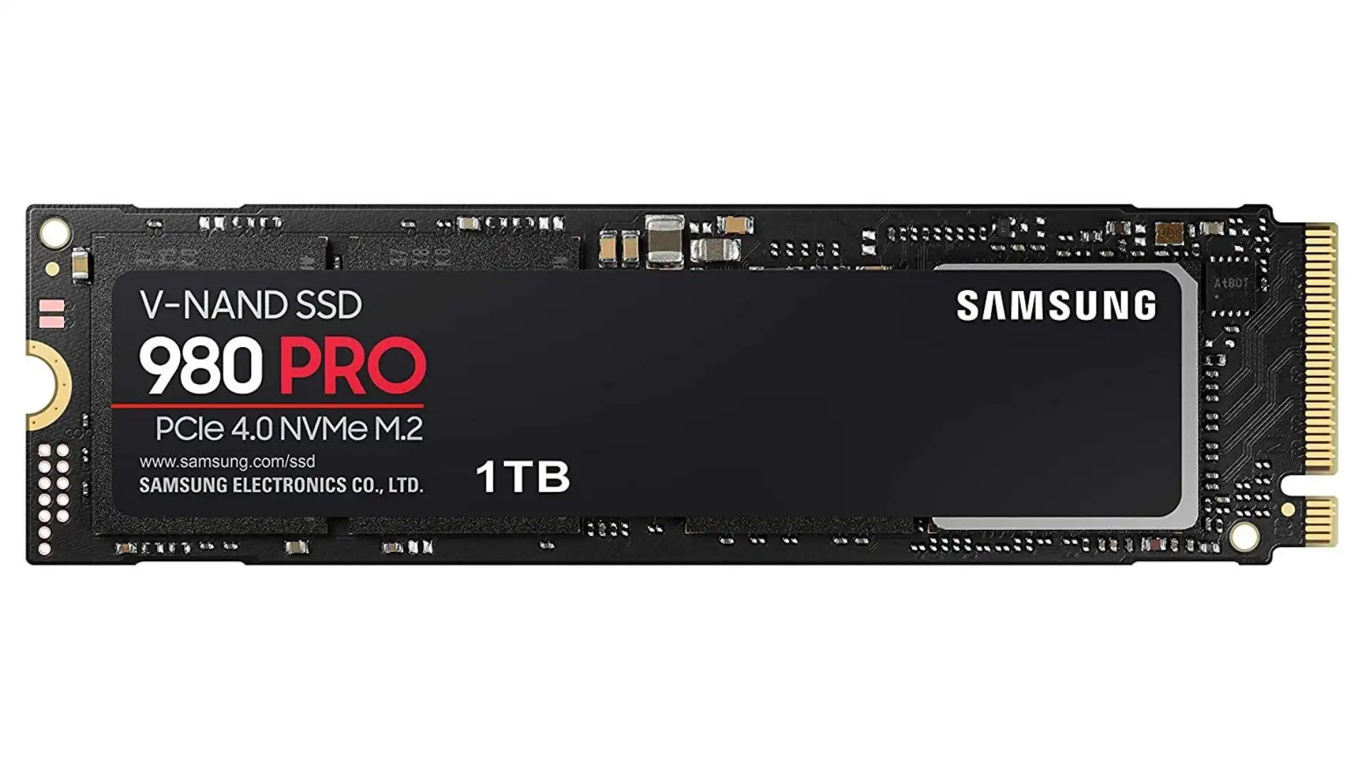 SSD SAMSUNG 980 PRO M.2 preto no fundo branco