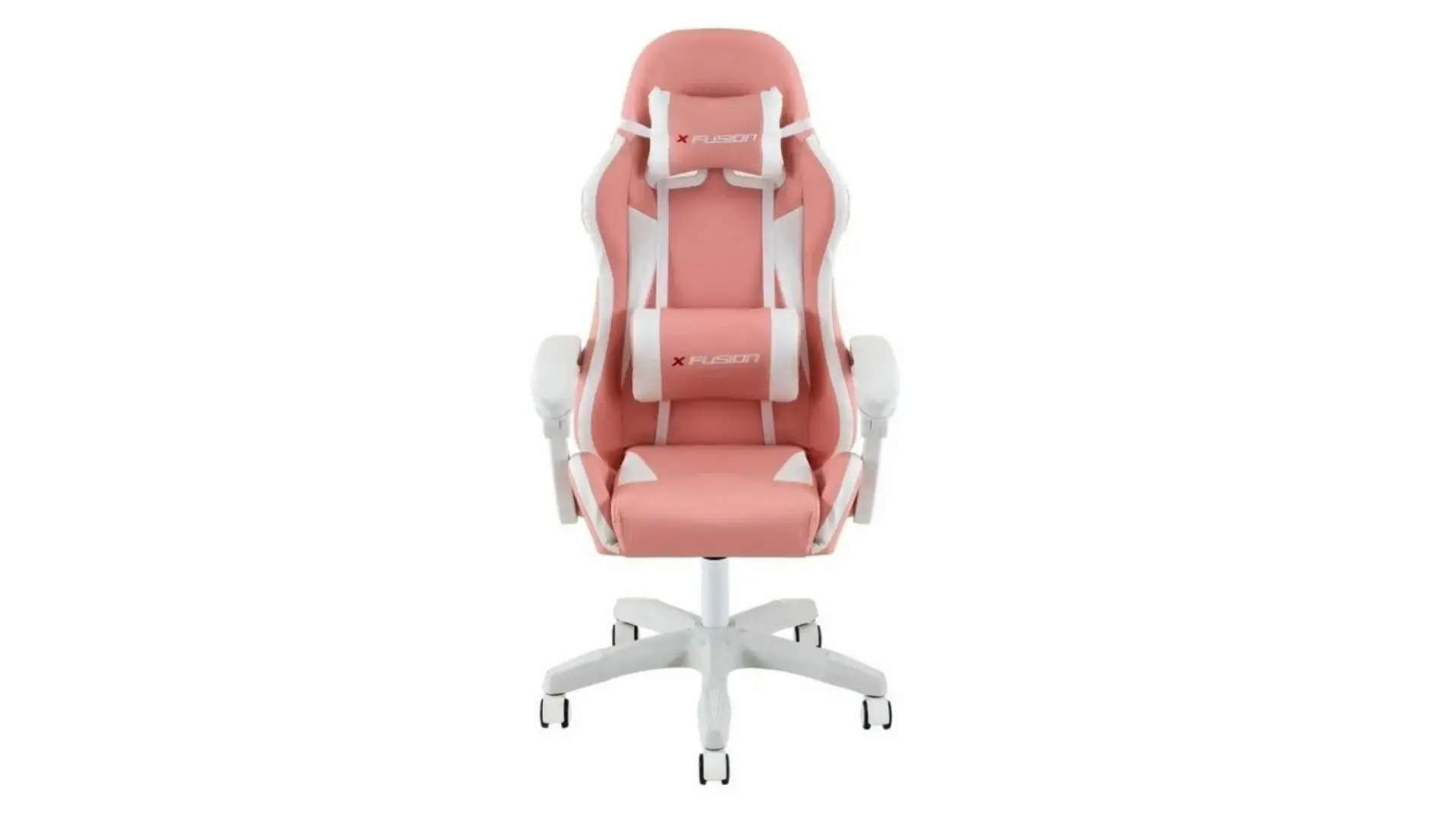 Foto: (Divulgação/X Fusion)Cadeira gamer rosa e branca C123 X Fusion