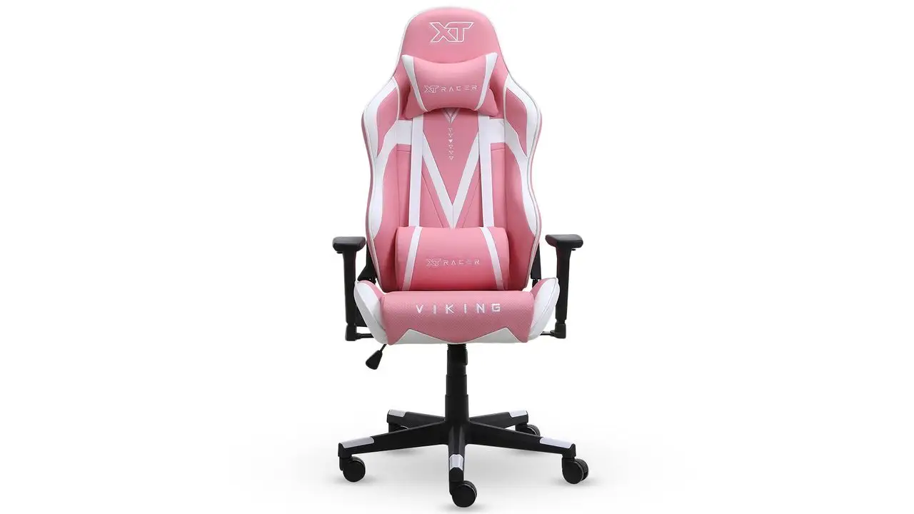 Cadeira gamer rosa e branca Viking XTRO XT Racer