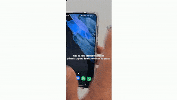 GIF ensinando como tirar um print do celular Samsung por gestos