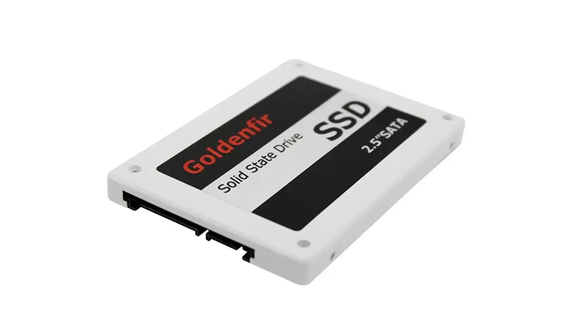 HD SSD 120GB Goldenfir preto e branco no fundo branco