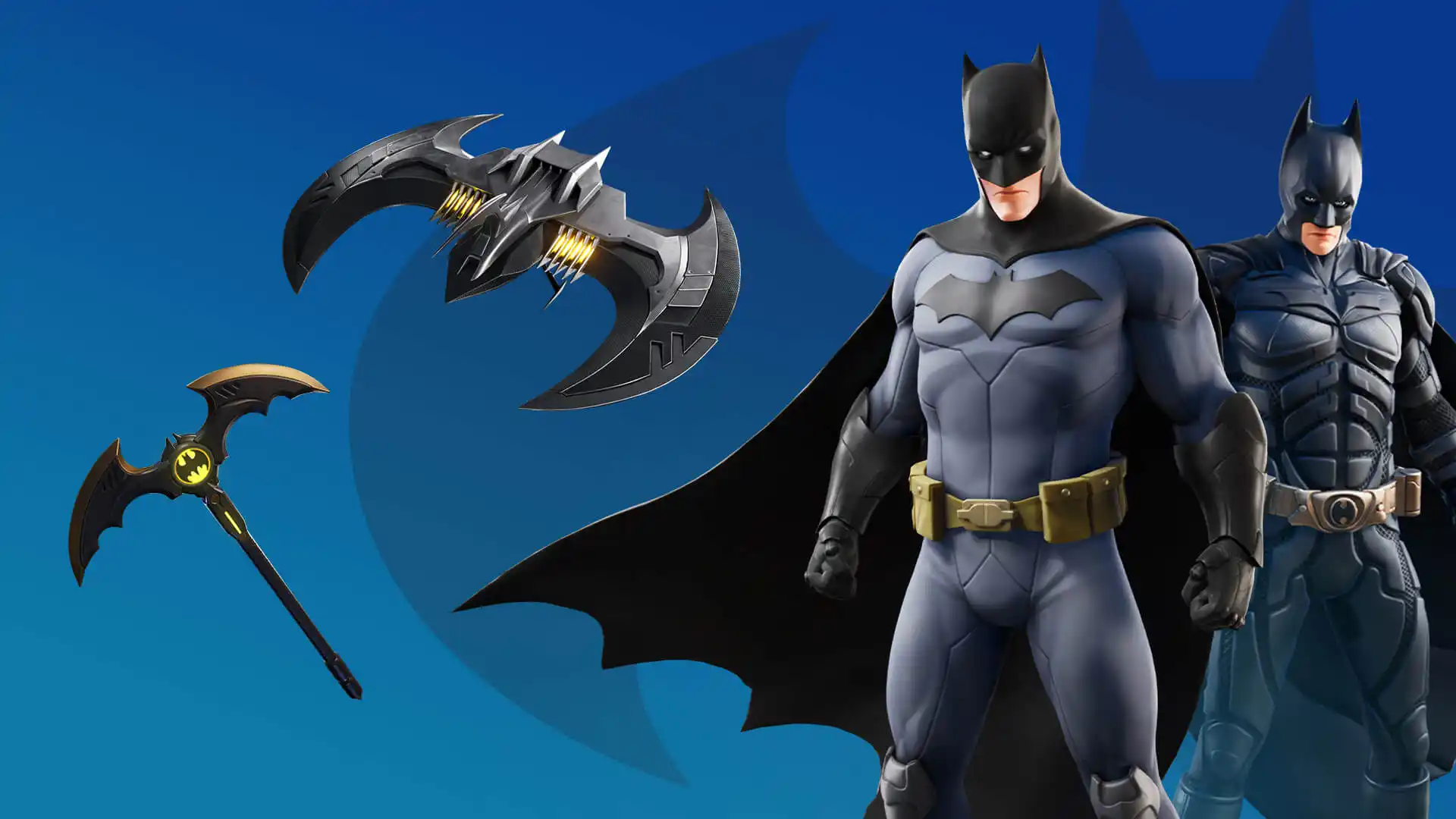 Skin do Fortnite do personagem Batman como destaque